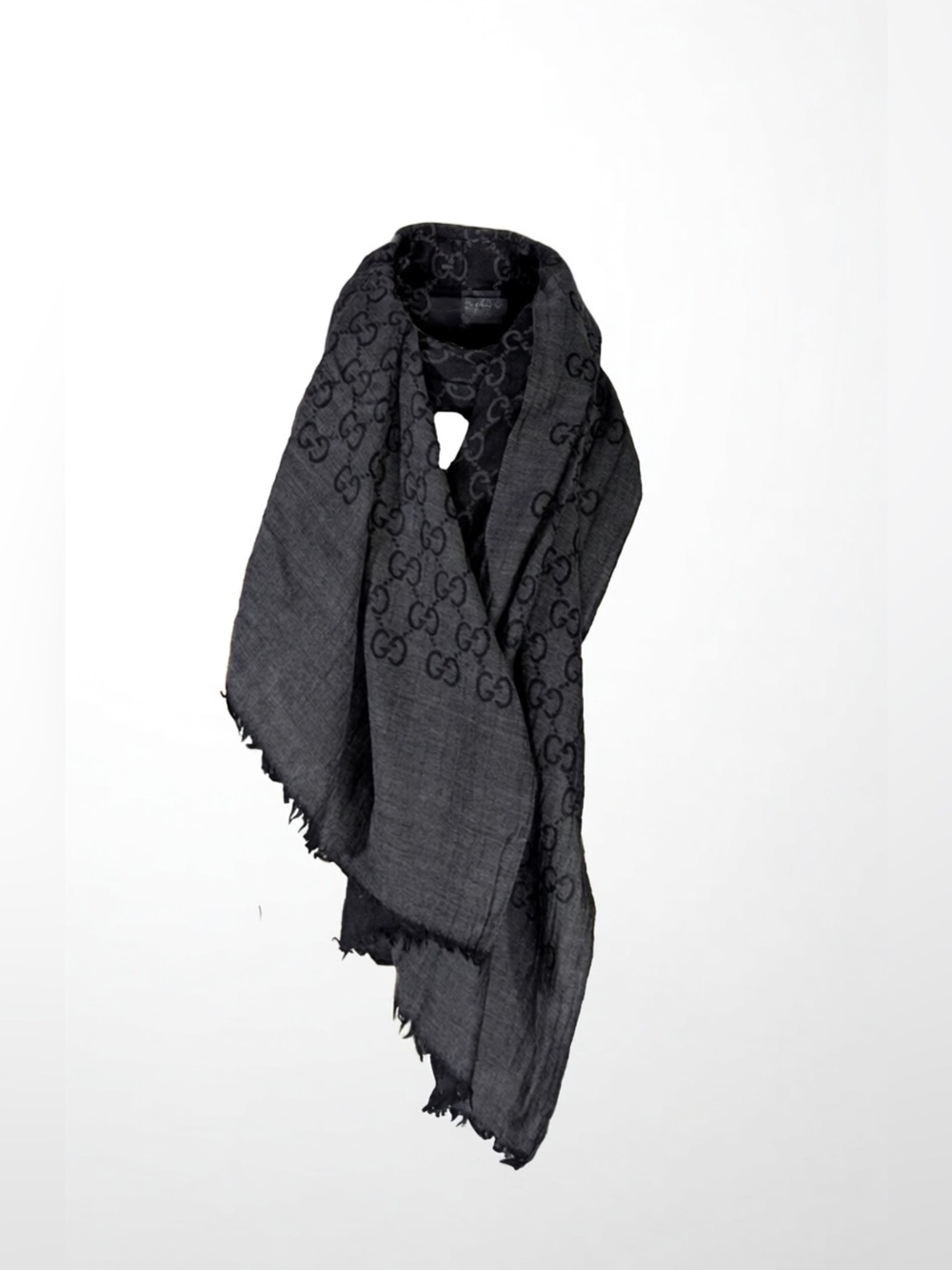Gucci Double-Face GG Wool Scarf in a Black